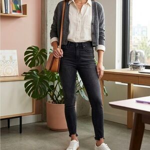 Abercrombie & Fitch Washed Black High-Rise Skinny Jeans